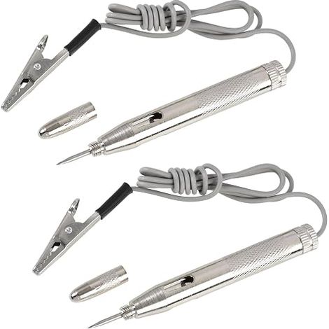 2 x Stylo d'essai de tension et testeur électrique pour voiture et camion, testeur de batterie de 12 V, testeur de fumée de voiture et testeur de relais automatique, pour diagnostic des phares, des lu (1/5)