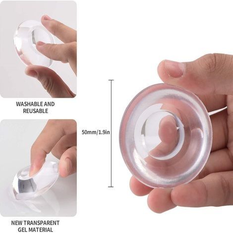 9-teiliges Set selbstklebender Türstopper, transparente elastische Silikonpads, wandmontierte Türstopper für Schranktürgriffe, Türgriffe und Türgriffe (1/4)