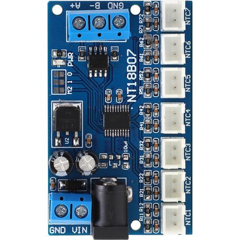 Module NT18B07, carte RS485 7 canaux pour capteur de température, enregistreur sans papier, automate programmable 6–24 V (1/5)