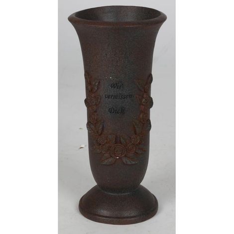 8x BURI Grab Blumenvase Schmuck Pflanzen Dekoration Friedhof Schale Kunststein