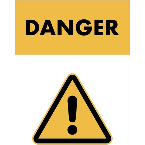 Panneau PVC "DANGER" format A5 (fond jaune) (1/3)
