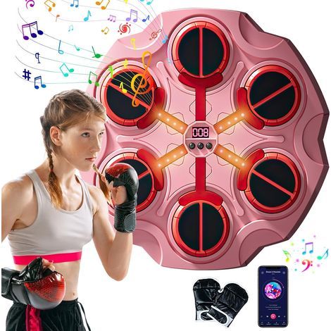 Máquina de boxeo musical, nueva máquina de boxeo inteligente de pared 2024 - Bluetooth con guantes de boxeo para adultos y niños, 9 velocidades y modos de cuenta regresiva. (1/5)