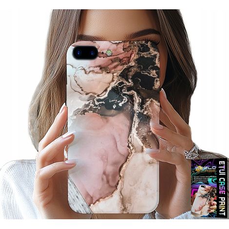 Custodia per iPhone (7 Plus) - elegante effetto marmo, motivi alla moda + vetro (1/5)