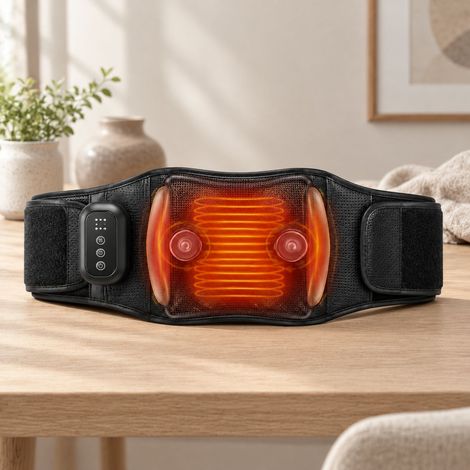 FLITI Ceinture de Massage Lombaire Électrique à Double Moteur avec Thermothérapie à l'Armoise et Étirement Dynamique par Coussin Gonflable Intelligent, Noir (1/5)