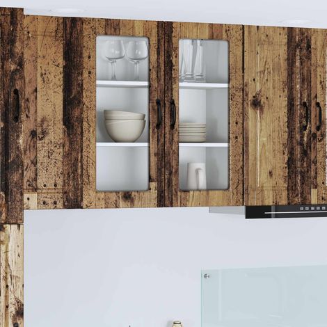 Küchenschrank mit Regal Altholz 80 x 31 x 80 cm Holzwerkstoff