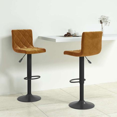 Barhocker 2 Stk. Braun Samt