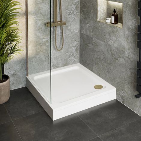 Easy Plumb Square Shower Tray With Brass Waste 760 x 760mm