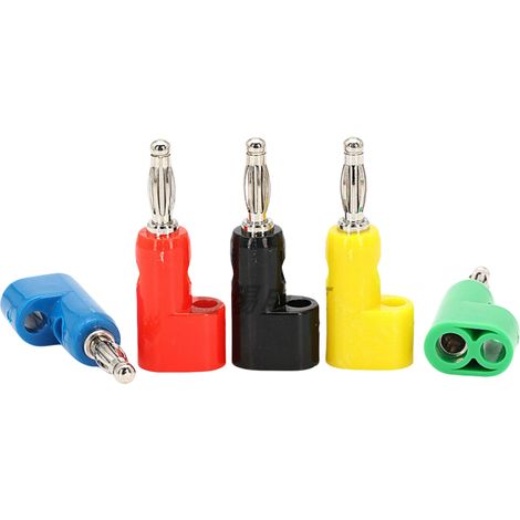 Fiche banane haute tension à 90 degrés, empilable et compatible avec les pistolets électriques. Fiche banane de 4 mm pour lanterne électrique, sans soudure. Cinq couleurs, 5 (1/3)
