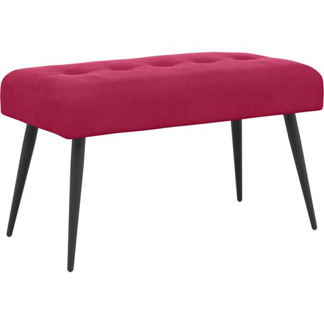 Banco con tapicería con botones Rojo vino 80 x 40 x 46 cm vidaXL (1/5)