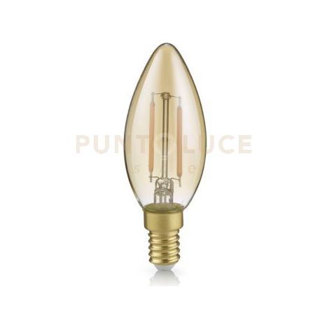 CONFEZIONE 3 LAMPADINE LED WIRE OLIVA AMBRA 2W, 225LUMEN, 2.700K D.3,5CM H. 9,8CM ATTACCO E14