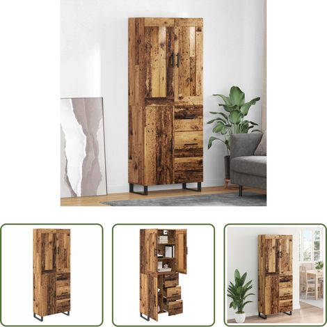 Holzwerkstoff - Highboard Altholz 69,5 x 34 x 180 cm Holzwerkstoff (1/5)