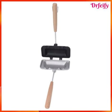 Poêle à sandwich double face - - Modèle Double Face - Grillage double - Bois/alliage alu - 30x14 cm (1/4)