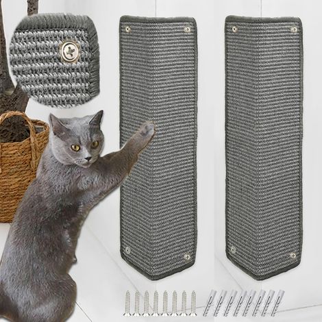 Tapis griffoir en sisal pour Chat - Tapis griffoir pour Chat - Tapis griffoir pour canapé, Meubles, Porte - Protection Anti-Rayures - 60 × 25 cm (Gris) (1/5)