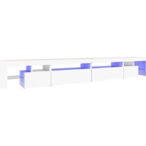 Mobile TV multimediale scaffale per televisione televisione buffet sala da pranzo soggiorno camera da letto con luci a LED 290 x 36,5 x 40 cm bianco 020026581