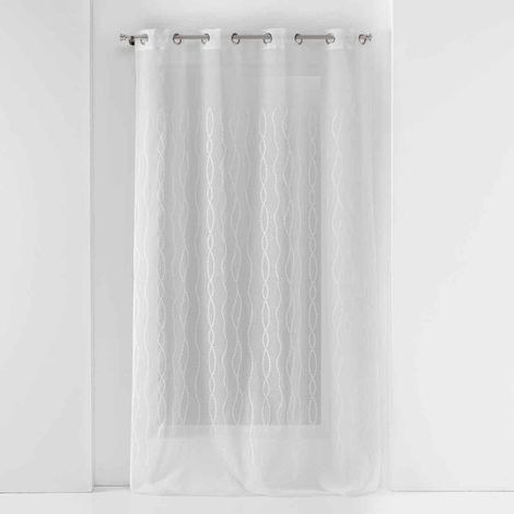 Rideau Voilage à Œillets "Colyne" 140x240cm Blanc (1/5)