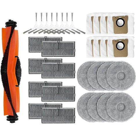 Accessoires pour aspirateur robot M30S D103CN : brosse principale latérale, filtre HEPA, lingette de nettoyage, sac à poussière. (1/5)