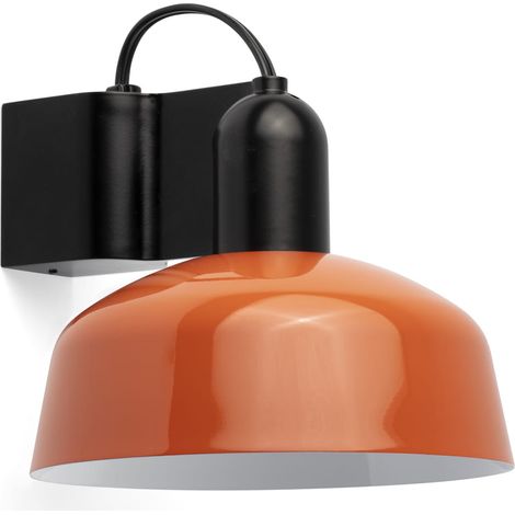Faro Tatawin Applique murale dôme noire, orange rougeâtre brillant, 1x E27