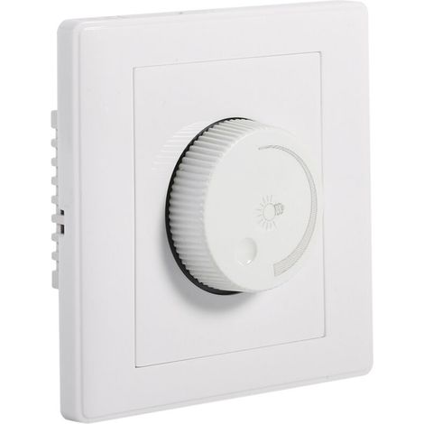 GOTOTOP Variateur Rotatif pour lumières LED Contrôle Pratique Mural Bouton de 320 degrés Luminosité de la Lampe Blanc (3,4 x 3,4 x 1,8 Pouces) (1/5)
