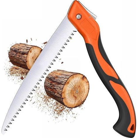265 mm, Scie à Elaguer, Scie Pliante avec Poignée Antidérapante, Outils Portatifs pour Emondage, Couper Bois, Jardin, Camping, Buissonnerie, Travail du Bois (1/5)