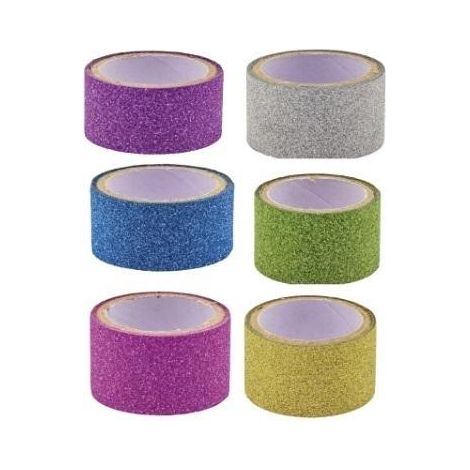 Nastro glitterato 18 mm, 6 pezzi misti