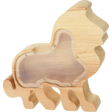 Pot à Bijoux en Bois pour Enfants Animaux Tire Lire tirelires Piggy Bank décoration Maison en Forme d'animal Animal de Bureau (1/5)