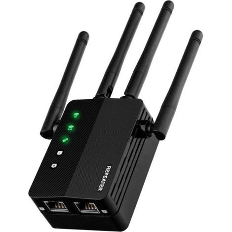 Répéteur Wi-Fi double bande 1 200 M, amplificateur de signal sans fil, point d'accès haute puissance 2,4 G et 5,8 G (1/4)