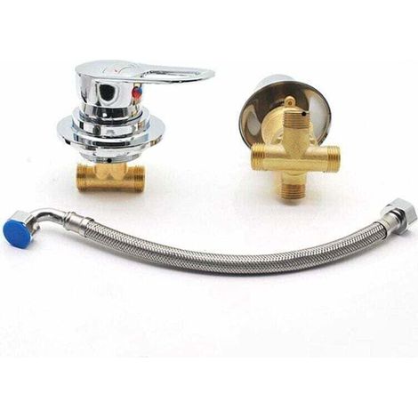 Filetage de cuivre complet divisé 3 fonctions inve, XU,rseur salle douche pièces, XU,mitigeur robinet céramique à cartouche mitigeur chaude et froide laiton chrom KZQ - KZQ