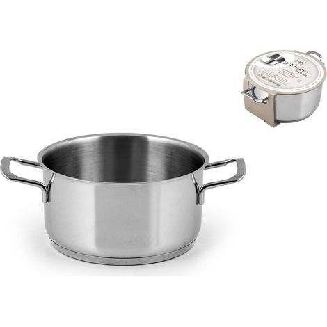H&h casseruola inox elodie fondo a induzione 2 manici cm14 (1/3)
