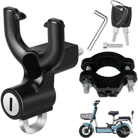 Antivol universel pour casque moto Serrure universelle crochet de suspension antivol casques Crochet de suspension de serrure en d'aluminium 2 en 1 pour scooter électrique,vélos de sport,scooter (1/5)