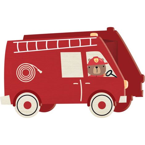 Tirelire camion de pompier conduit par un ourson (1/3)
