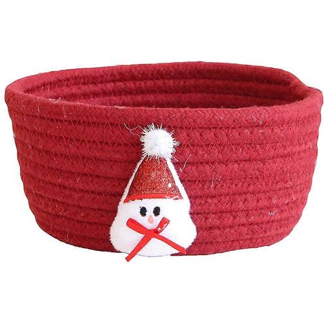 Weihnachtskorb mit Motiven, Aufbewahrungskorb aus Baumwolle (Schneeflocken-Design)-16.5x16.5cm (1/2)