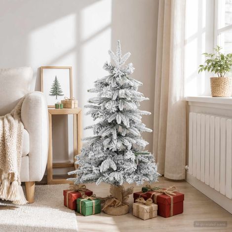 vidaXL Mini sapin de Noël enneigé 90 cm PVC et PE Vert et blanc (1/5)