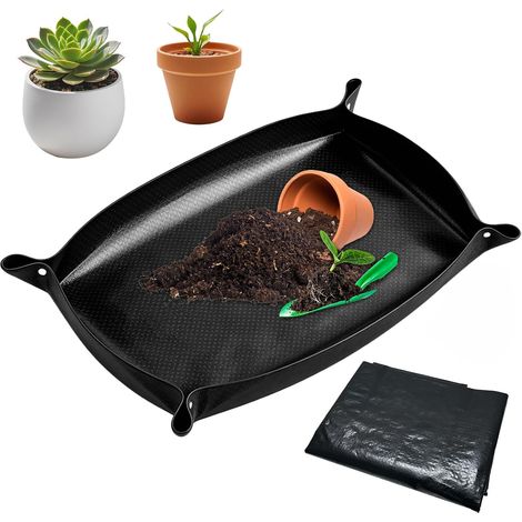 Tapis de jardin - 150 x 100 cm - Imperméable - Double face - Avec boutons-pression stables - Facile à nettoyer et pliable - Pour plantes d'intérieur, balcon et jardin - Tapis de jardin contre (1/5)