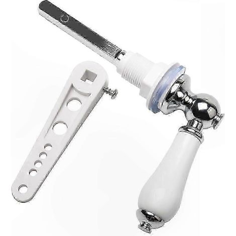 Pommeau de chasse d'eau en céramique style victorien pour WC, poignée de tirage classique, mécanisme de remplacement, finition traditionnelle, accessoire sanitaire rétro. (1/5)