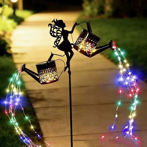 Suspension solaire arrosoir – Style 4 – Métal – LED cascade – Étanche – Décoration jardin / terrasse / plante