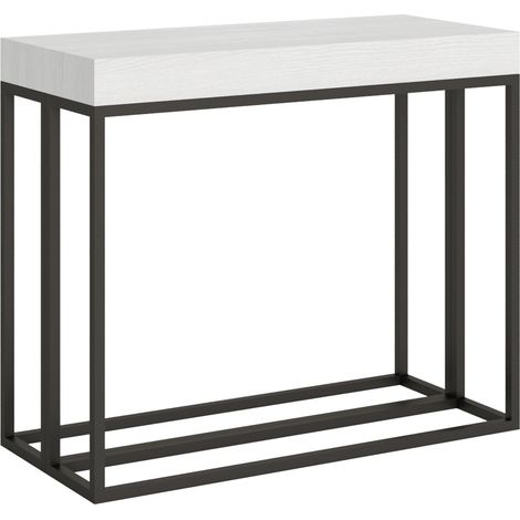 Consolle allungabile 90x40/300 cm Epoca Bianco Frassino telaio Antracite (1/5)
