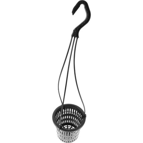 Pot suspendu noir au design épuré pour orchidées, en plastique avec système de contrôle l'arrosage (1/5)