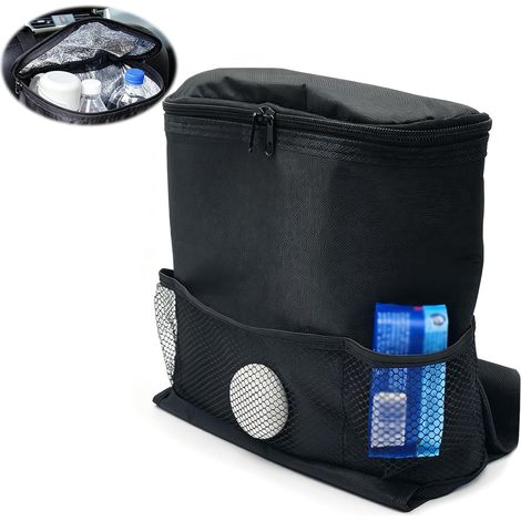 Organisateur Siege Voiture avec Sac Isotherme, Organisateur Voiture Multi-Poches en Tissu Oxford avec Porte-Gobelets et Compartiment à Mouchoirs, Sac Glaciere Voyage pour Tous Véhicules (1/5)