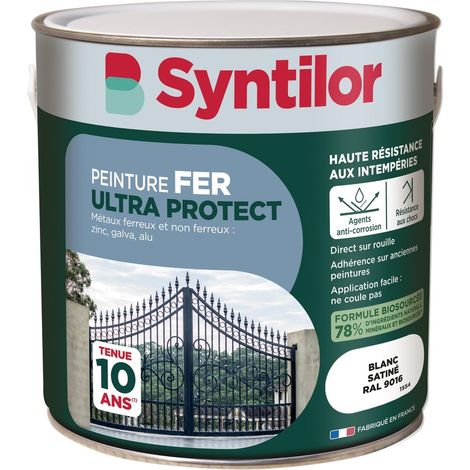 SYNTILOR Peinture exterieure fer, aluminium Ultra protect SYNTILOR blanc satine 2l (1/5)