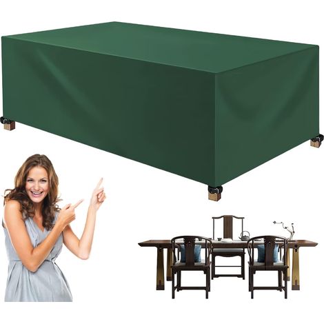Funda para mesa de jardín de 1709470 cm, impermeable/resistente a desgarros, tejido 420D, verde, para sofá/silla/mesa (1/5)