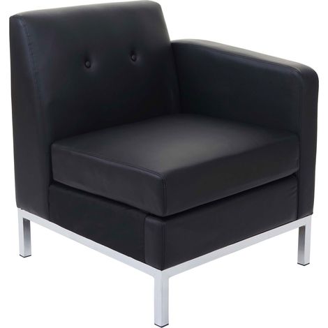 [NON UTILIZZATO] Sistema modulare HHG-125 salotto espandibile ecopelle parte laterale destra, nero (1/5)