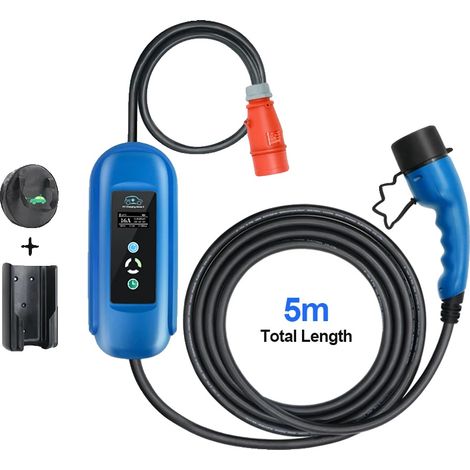 EV-Ladegerät, einstellbarer Strom, Sicherheitsmerkmale, Blau-11KW, Typ2-a (1/2)