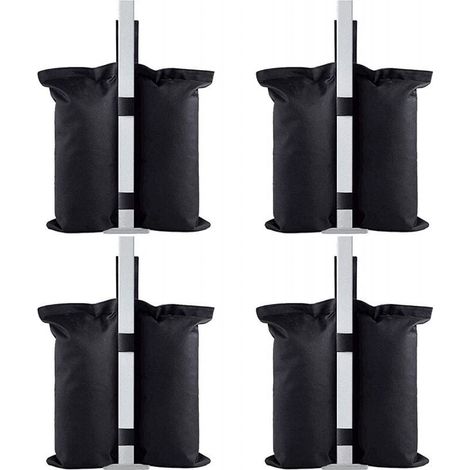 Jeu de 4 Poids pour Tonnelle, Poids Tonnelle Industrielle 600D, Revêtement Intérieur en PVC, Sac de Sable pour Tonnelle pour Tente Pop-up, Auvent ou Parasol (Double-Tube) (1/4)