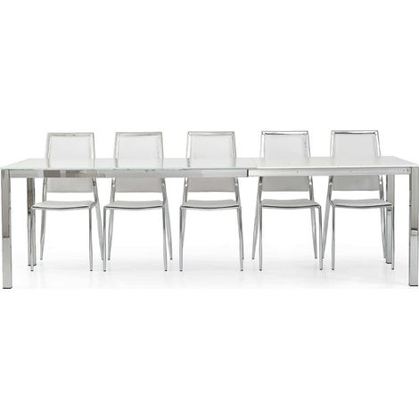 NELSON - tavolo da pranzo moderno allungabile in vetro