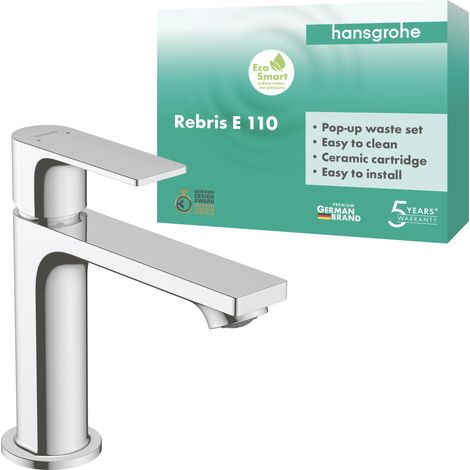 Hansgrohe Rebris E - Grifo de lavabo, con desagüe, cromo 72557000 (1/4)
