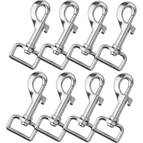 8 pezzi di moschettone girevole con occhiello, clip a scatto girevoli, clip a gancio a scatto, per catene per animali domestici, portachiavi, zaini