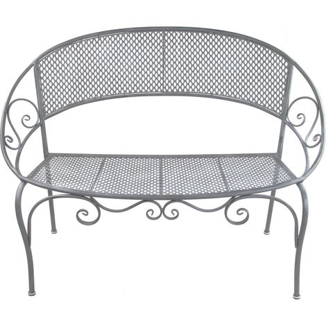 Gartenbank Parkbank Bank Sitzbank Provence grau 124x60x91 cm