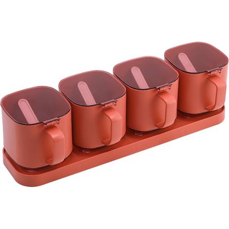 Gewürzglas Kräutergläser Kräuterflasche Kräuterbehälter mit Deckel und Löffel transparente Kräuterbehälter 4 transparente für Kräuter Salz und (1/3)