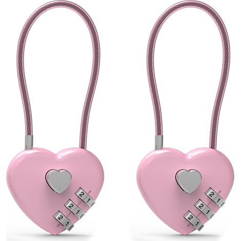 Petit cadenas à combinaison pour casier, câble antivol avec code, cadenas à combinaison rose, pour bagages, valise, casier de gym, sac à dos, armoire, boîte, barrière de clôture, sécurité