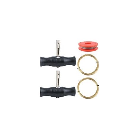 ACKERMAN– Outils de dépose de pare-brise universels – Lot de 5 pièces avec 2 poignées ergonomiques et 3 fils d'acier pour démontage sécurisé